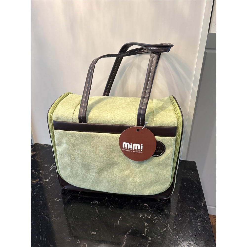 Mimi Impressions Urban Stamp Green And Chocolate Tote 15x7x12-NWT